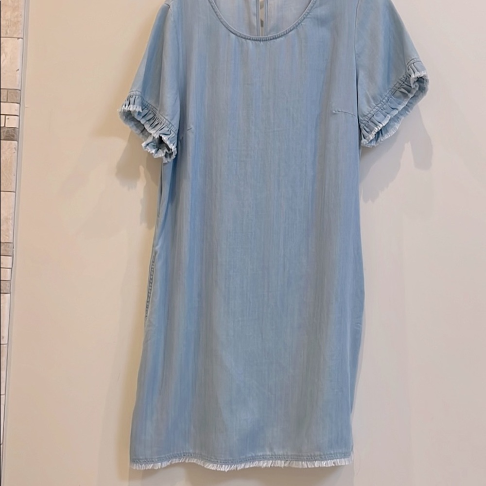 Tommy Bahama Chambray Frayed Dress M, NWT